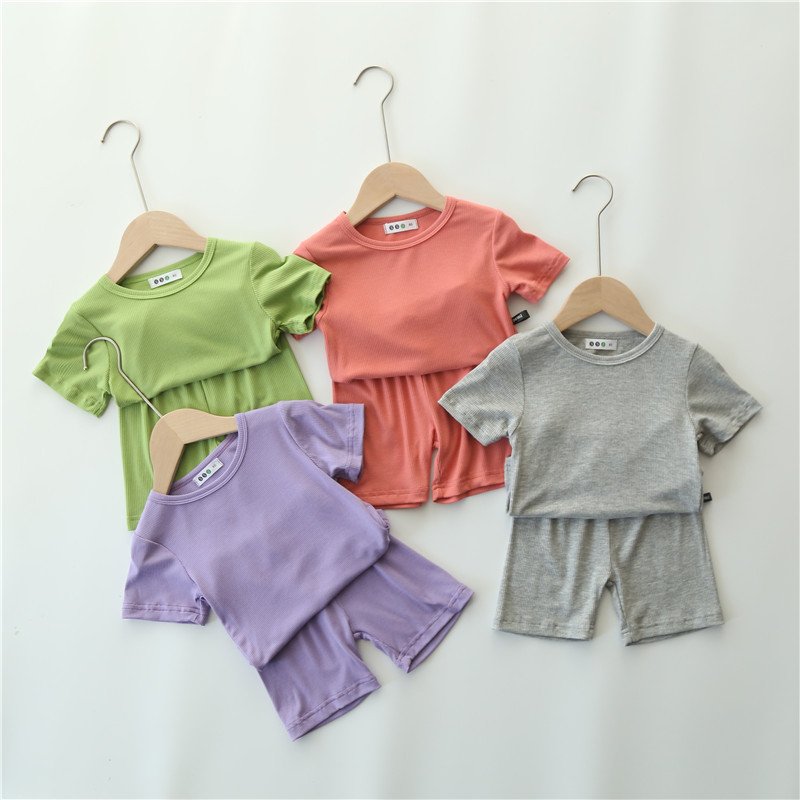 Summer Cotton Thin Short-Sleeved Pajamas For Children - Image 2
