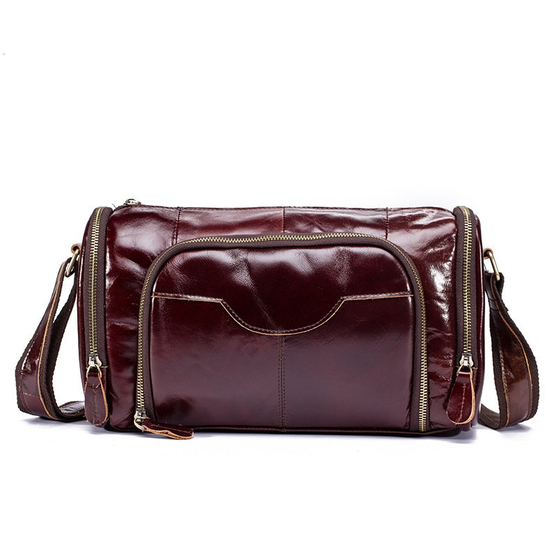 Retro Fashion Trend Leather Shoulder Messenger Bag Cowhide Pillow Bag - Image 4