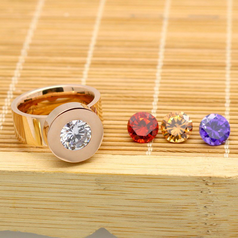 Fashion Womens Brand Ring With Four-color Zircons - Image 4