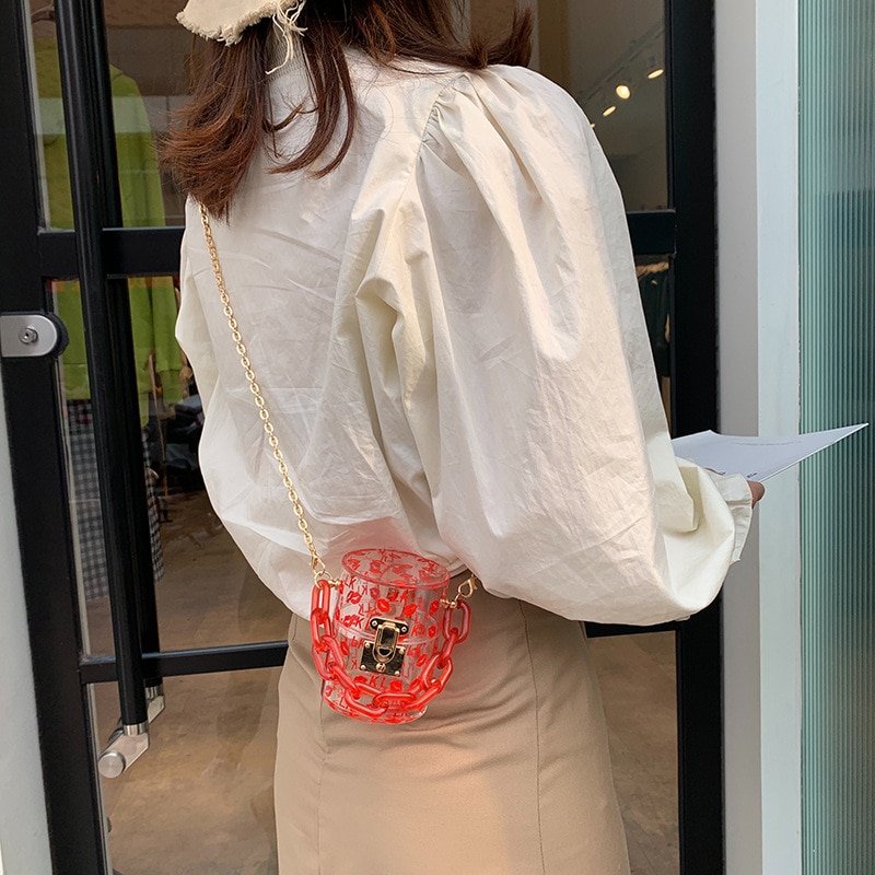 Transparent one-shoulder messenger small chain bag - Image 4