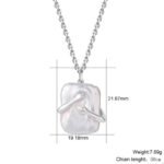 Couple Embrace Necklace Fashion Square Gold Silver Hands Together Pendant Jewelry