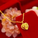 Copper plated 18k true gold love pendant