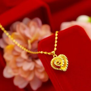 Copper plated 18k true gold love pendant