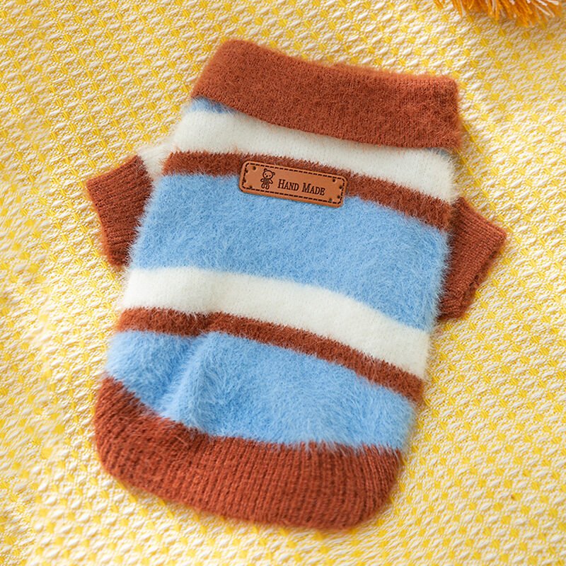 Little Dog Clothes For Autumn And Winter, Small Dog For Winter Warmth, Teddy Bichon Frise POLO Collar Pet Winter Two-legged Sweater - Image 5