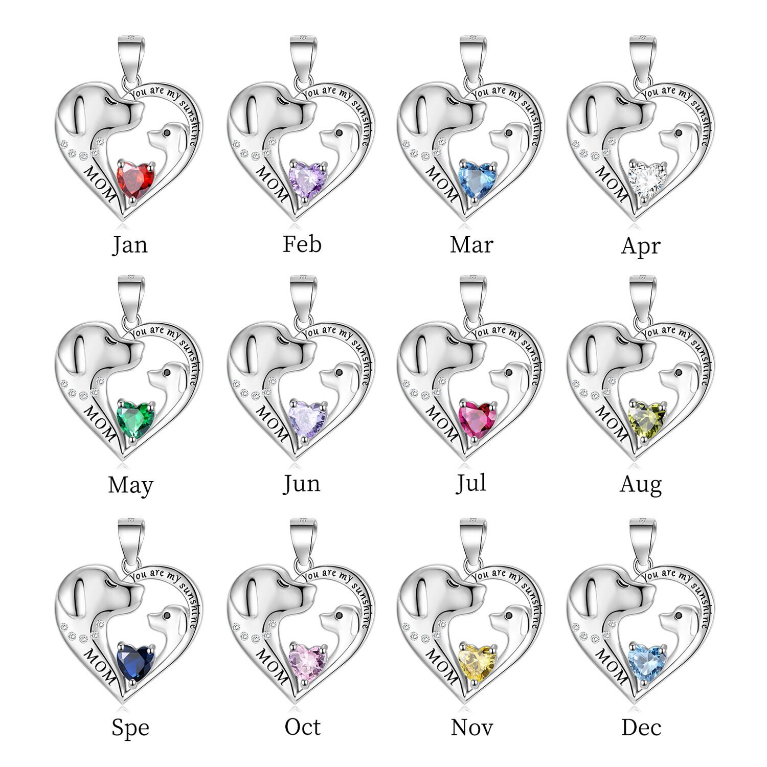 S925 Sterling Silver Cute Dog Necklace Mother's Day Series Sweater Chain - Image 3