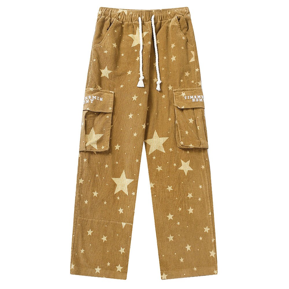 Corduroy Star Full Print Casual Pants - Image 3