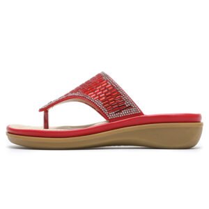 Flat bottom slope and bohemian rhinestone sandals