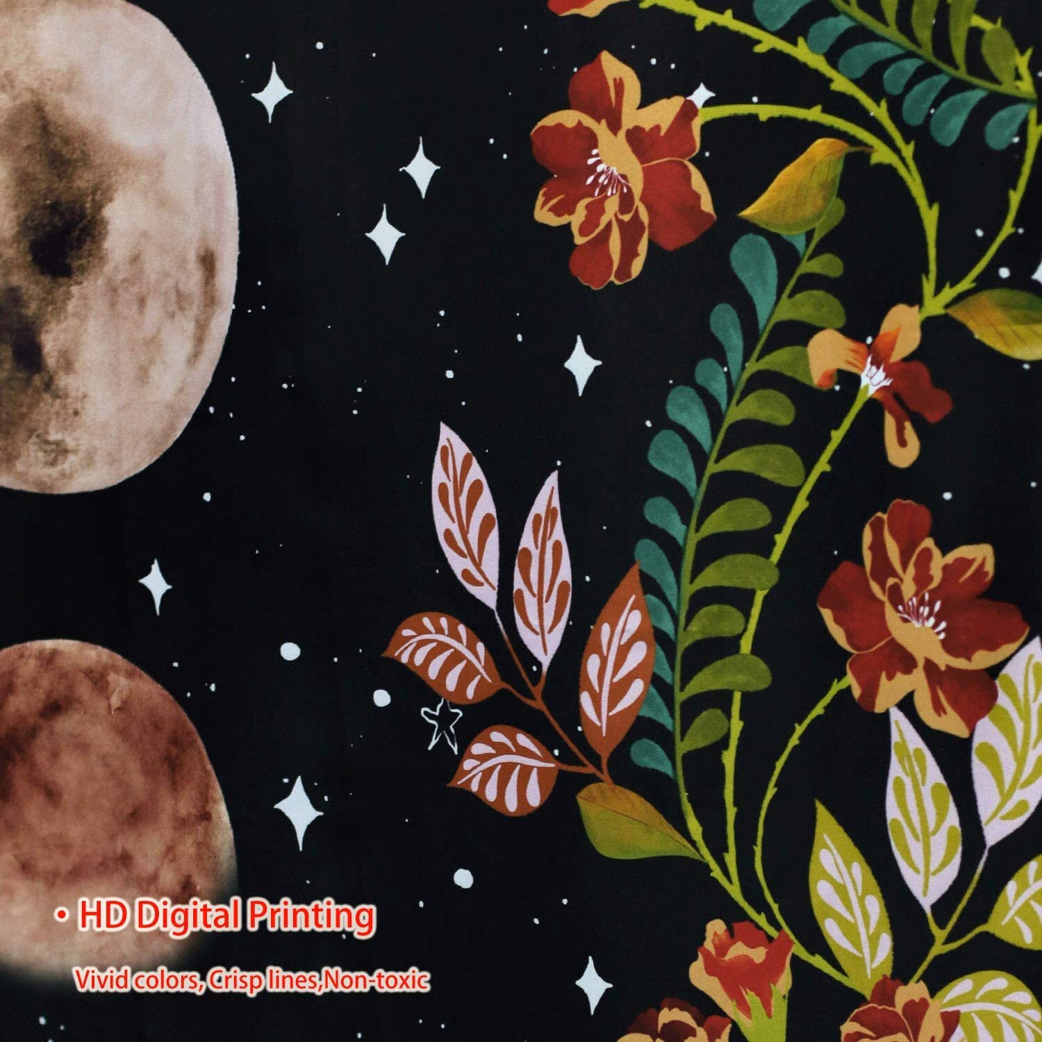 Psychedelic decorative flower wall with stars and moonlight - Image 5
