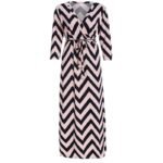 Striped dress long sleeve Fine women's clothing