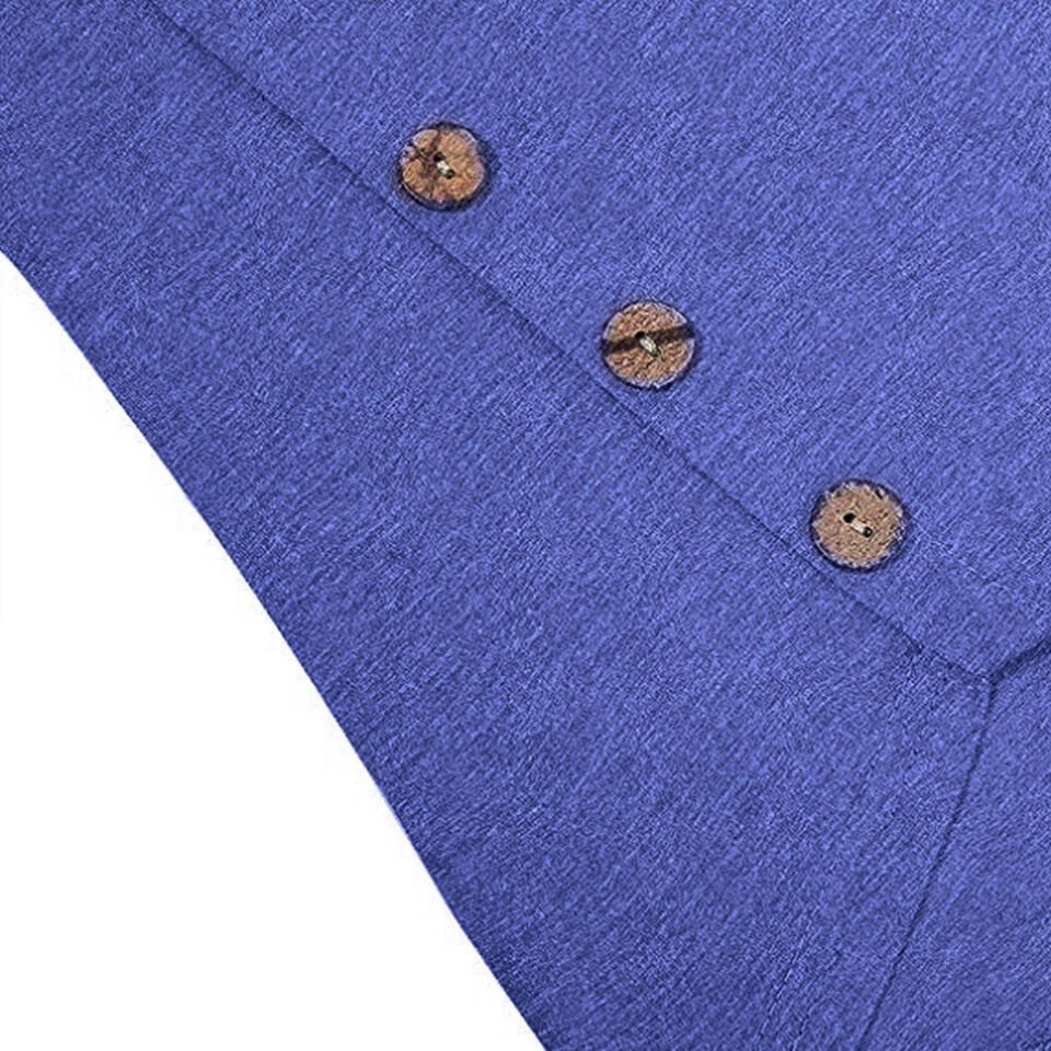 Short-sleeved round neck double row buttons - Image 2