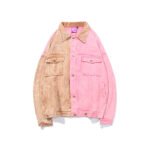 Personality Stitching Denim Jacket Hip Hop Street Color Men's  Denim Jacket