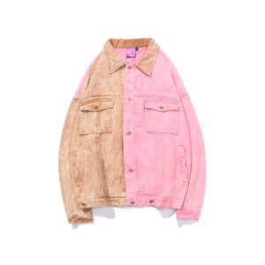 Personality Stitching Denim Jacket Hip Hop Street Color Men's Denim Jacket