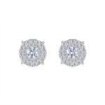 0.5-carat Luxury And Fashionable Light Luxury Jewelry Stud Earrings Set With Top-quality Moissanite, S925 Silver-plated Platinum