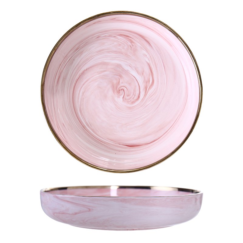 Pink Marble Phnom Penh Ceramic Dinner Plate - Image 9