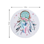 Round fringed beach towel