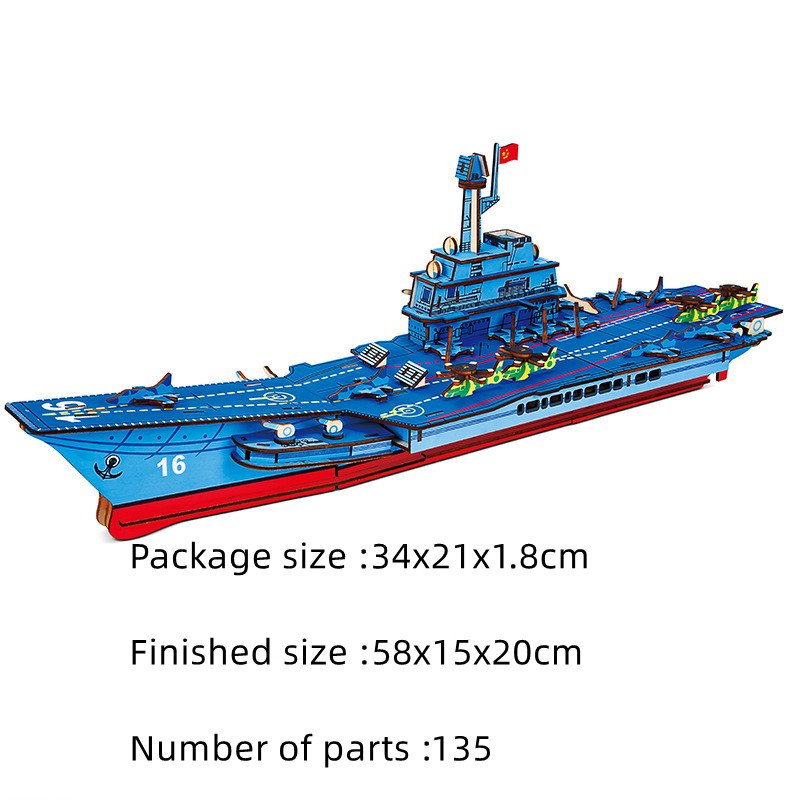 Wooden Model Of Assembled Military Ship - Image 5