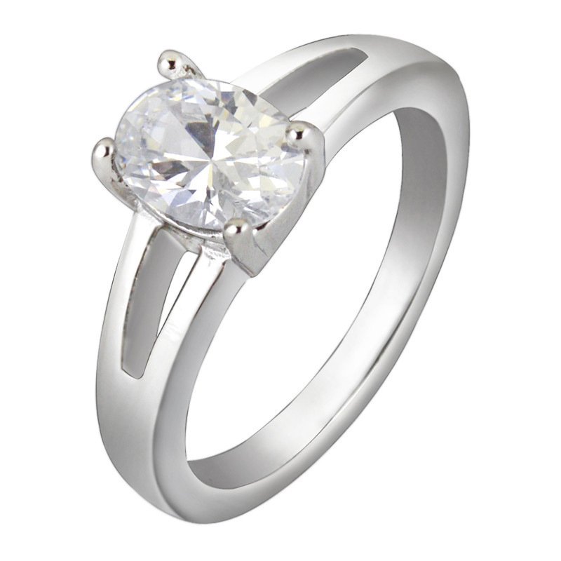 Imitation Platinum Real Female Titanium Steel Diamond Ring - Image 2