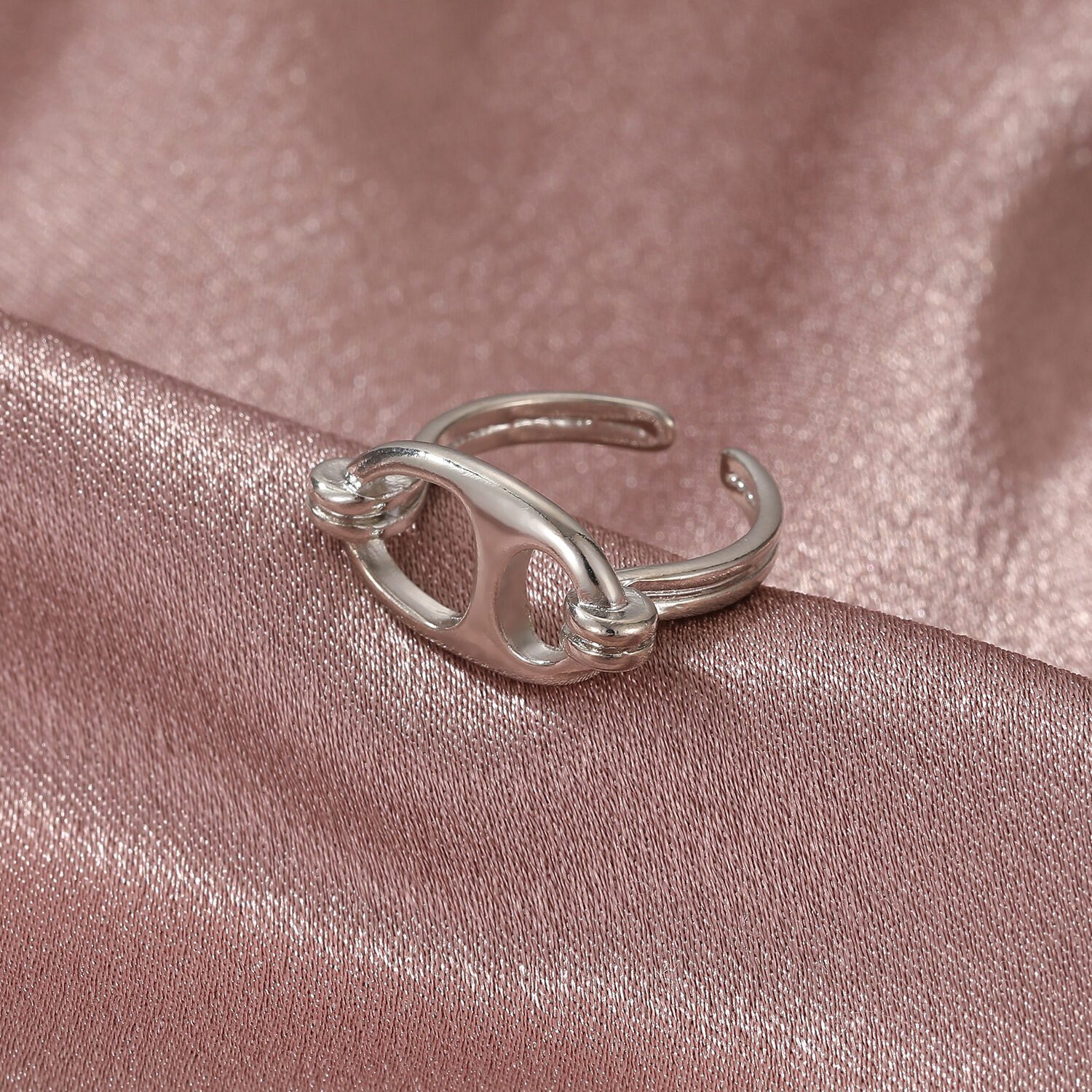 Pig Nose Index Finger Ring Ins Cold Wind Retro Oval Ring - Image 5