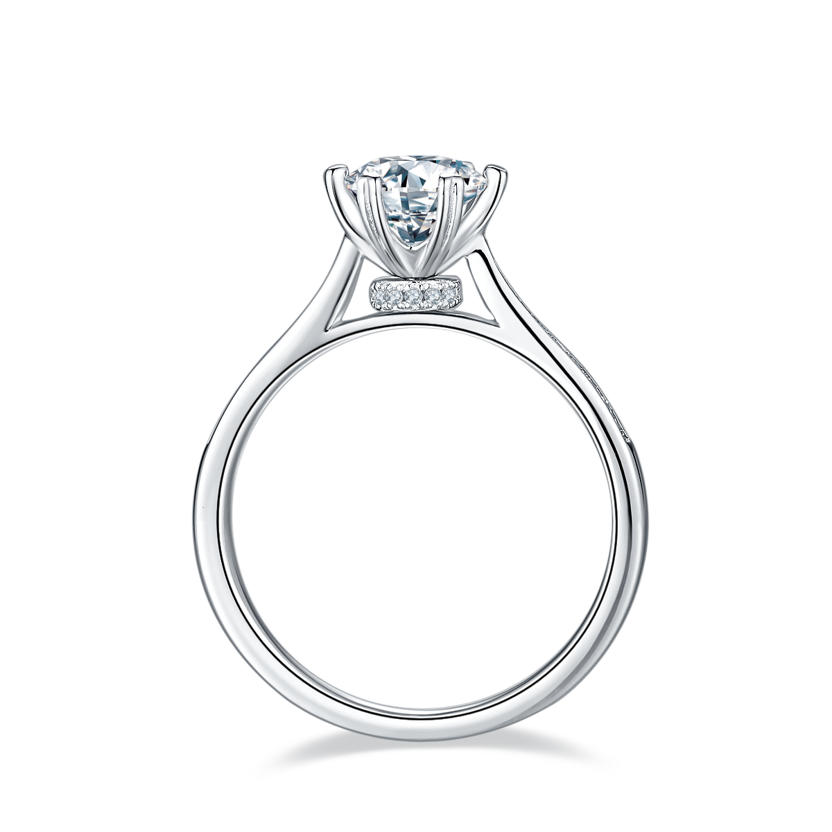 1-carat Luxury And Fashionable Light Luxury Jewelry Silver Ring Set With Top-quality Moissanite, S925 Silver Plated Platinum - Image 2