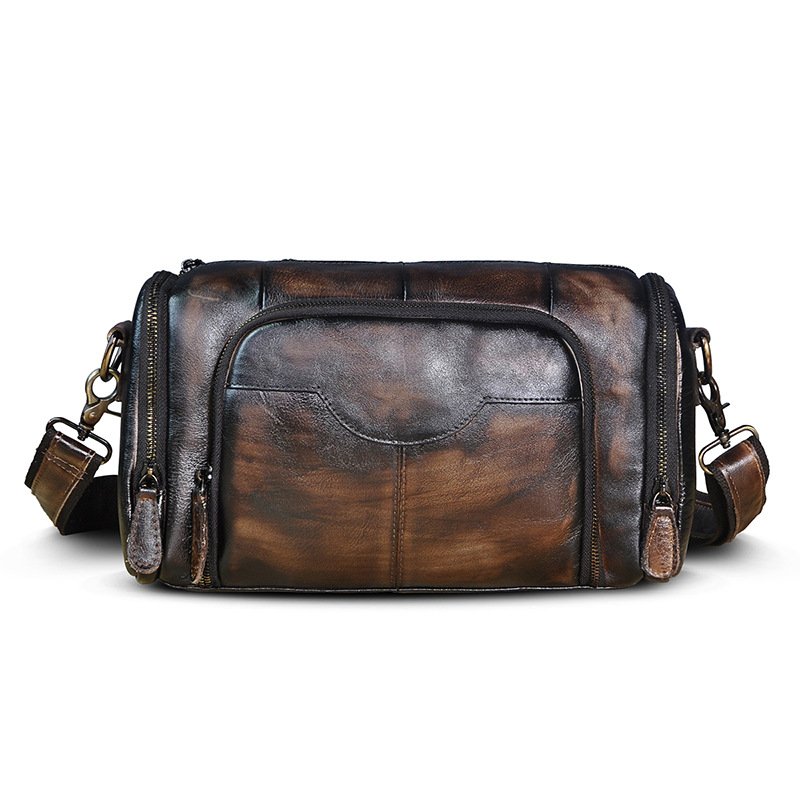 Retro Fashion Trend Leather Shoulder Messenger Bag Cowhide Pillow Bag - Image 8