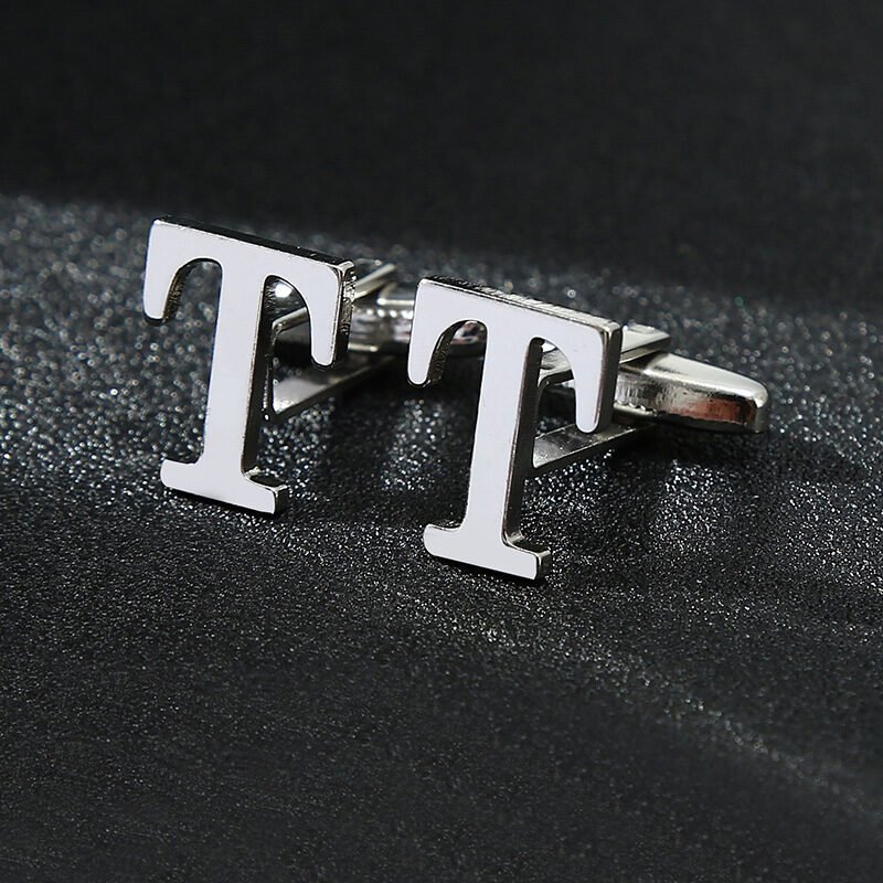 English alphabet cufflinks cuff nails men's French buttons - Image 8