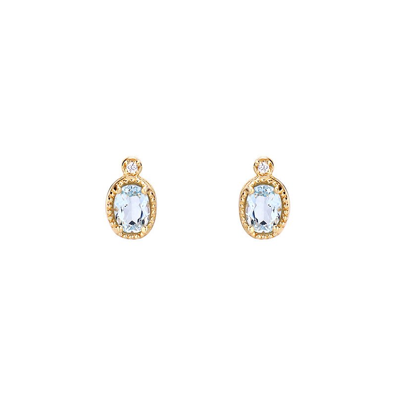 Simple Retro Sky Blue Topa Earrings - Image 4