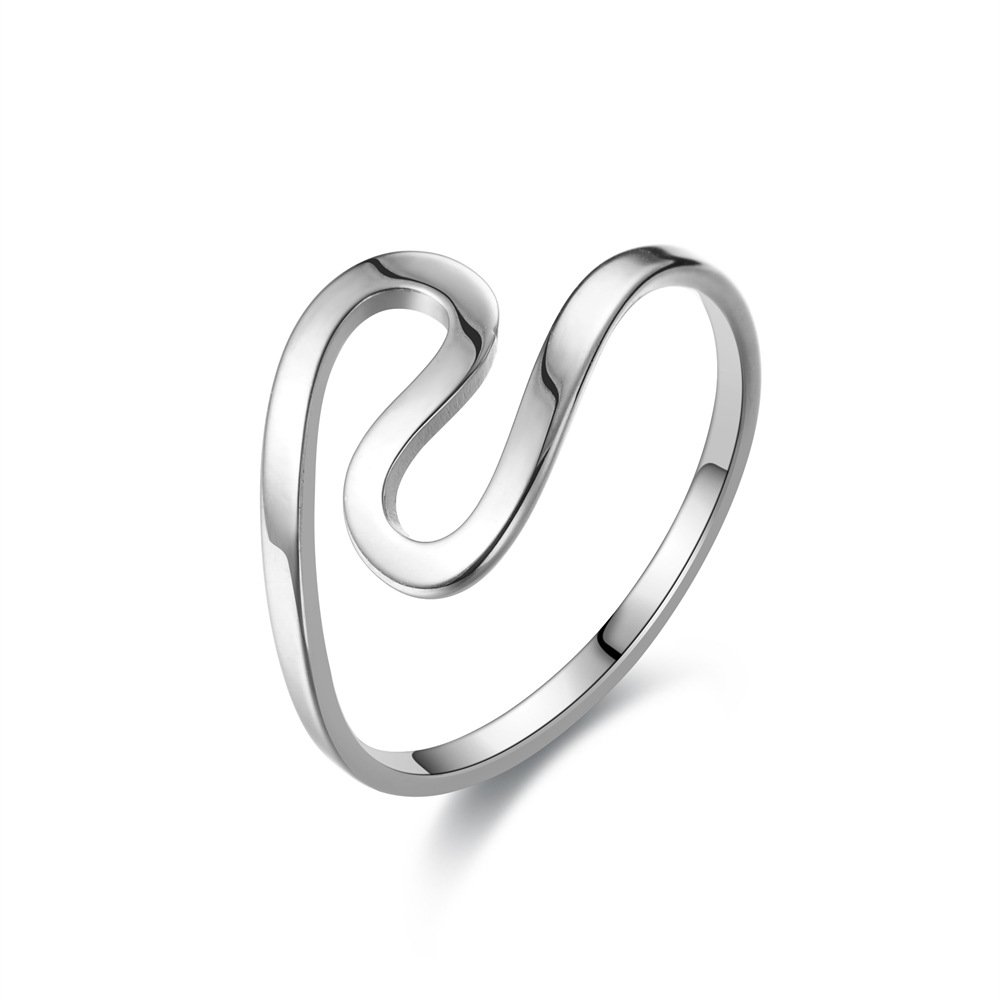S Shaped, Soft And Elegant Stainless Steel Ring - Image 2