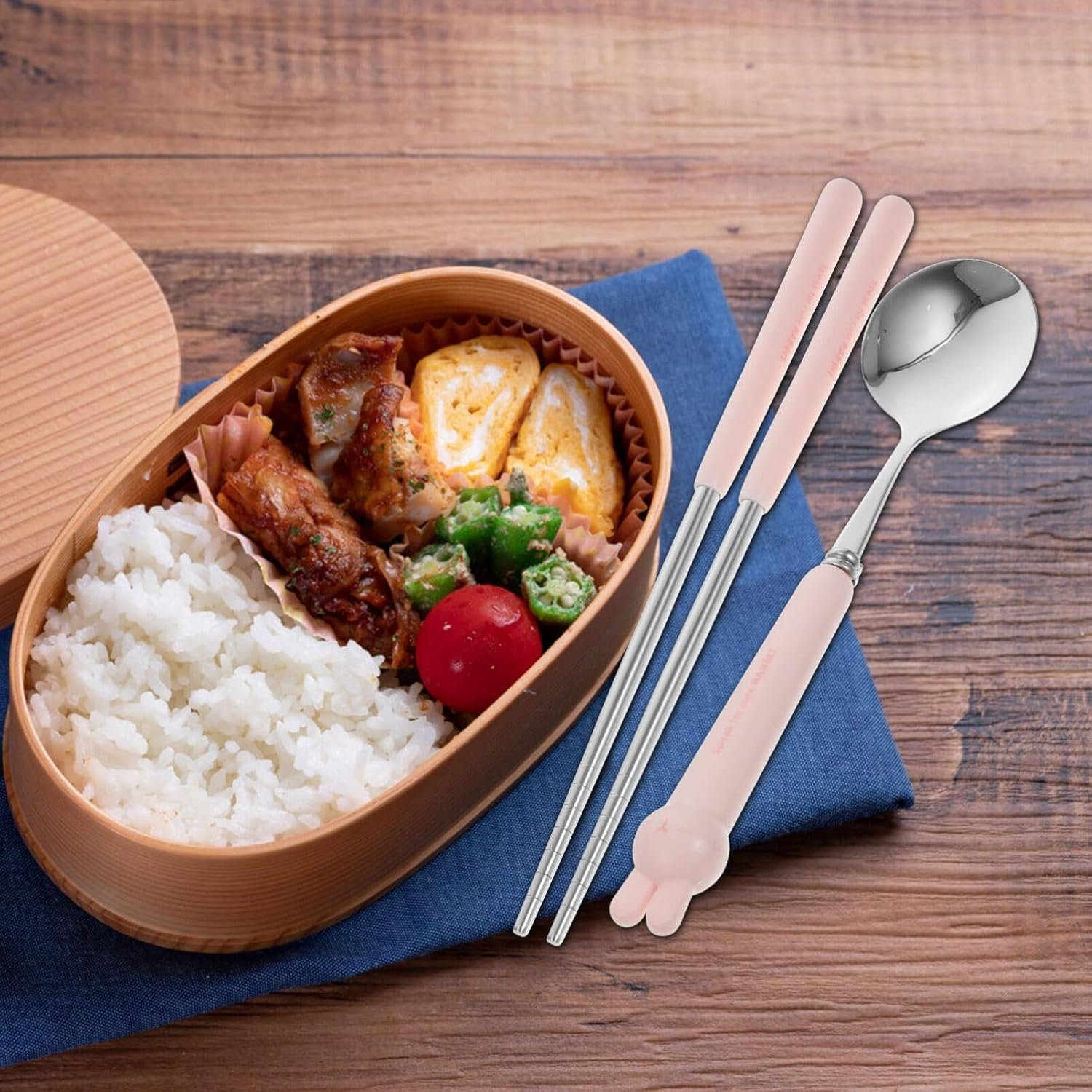 1 Set Reusable Silverware Reusable Camping Silverware Chinese Chopstick Travel Utensils With Case Travel Chopsticks Spoons Silverware Spoon Fork Pp White Stainless Steel Student - Image 14