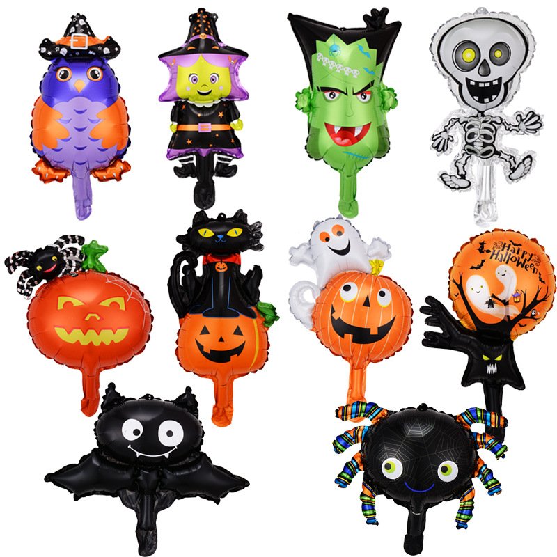 Mini Halloween Balloon Skull Pumpkin Bat Spider Aluminum Film Balloon - Image 2