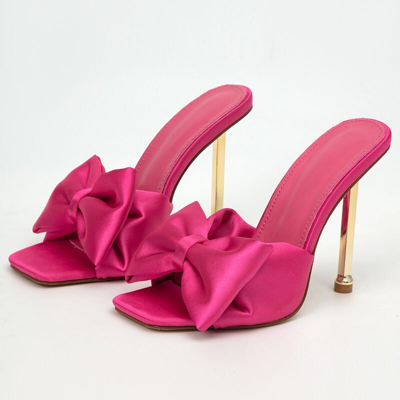 New Women's Butterfly High Heel Square Toe Sandals - Image 4