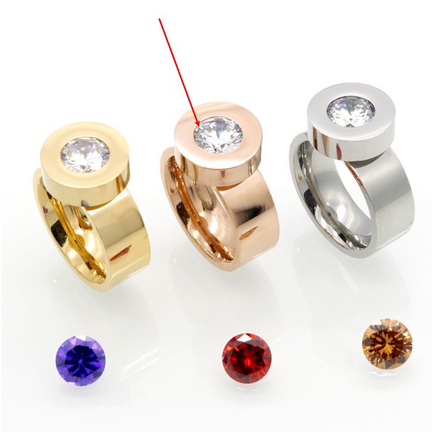 Fashion Womens Brand Ring With Four-color Zircons - Image 7