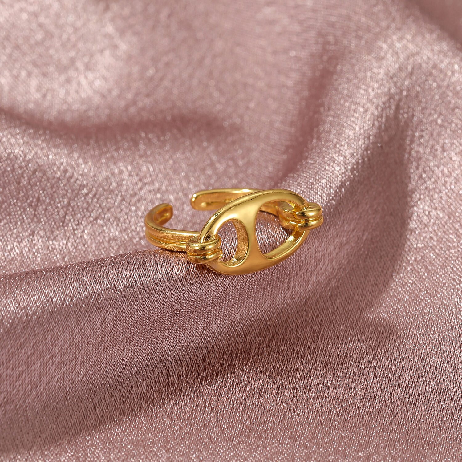 Pig Nose Index Finger Ring Ins Cold Wind Retro Oval Ring - Image 4