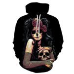 Gothic Retro Beauty Mask Skull Sweatshirt
