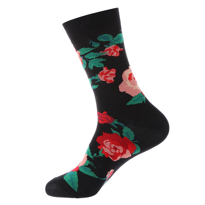 Autumn And Winter Flower Mid-calf Female Cotton Socks - Image 5