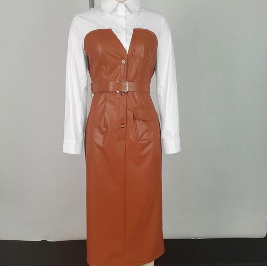 New Temperament Commute Stitching Contrasting-color Dress - Image 3