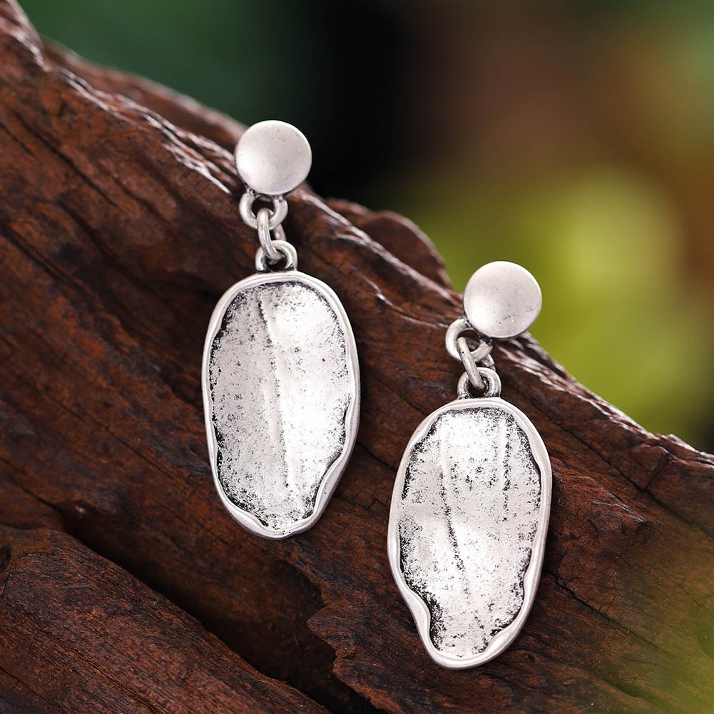 Alloy Geometric Irregular Oval Colorful Oil Necklace Hollow Design Women's Necklace Eardrop Set - Image 3