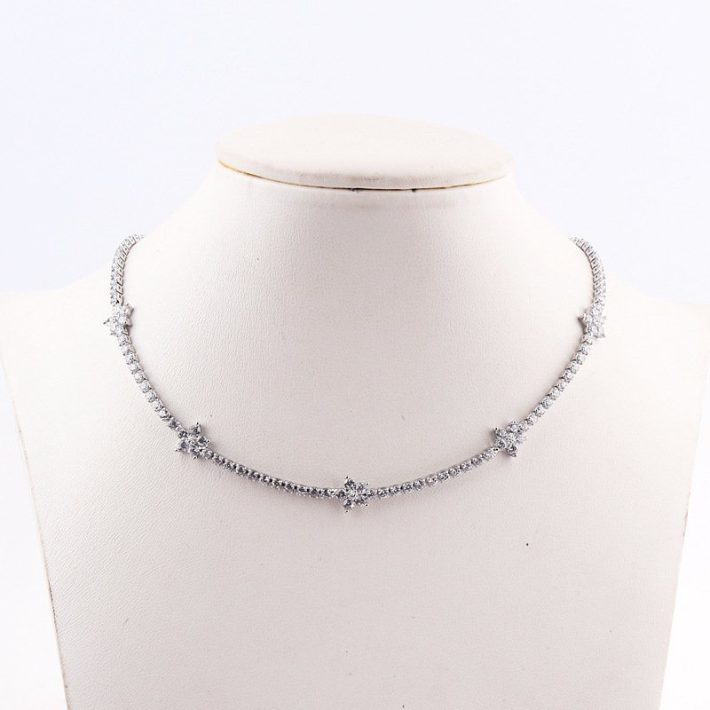 Flower Necklace With Delicate Micro-paved Zircons - Image 10