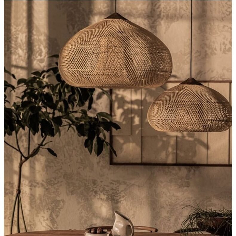 Rattan Ceiling Lamp Restaurant Retro Hand-woven Lamp - Image 3