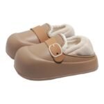 Women's Cotton Slippers Anti Slip Soft Sole Plush Warm Half Slipper Casual Fashion Korean Style Outdoor Versatile Lazy