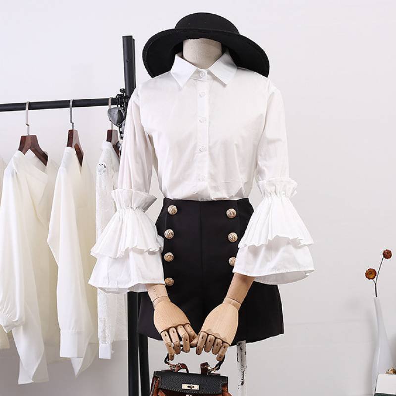Korean Style Loose Spring And Autumn New Style Small Shirt And White - Image 4