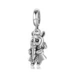 Miss Rabbit Eating Radish S925 Sterling Silver Silver Pendant Women's Bracelet Necklace Diy Accessories