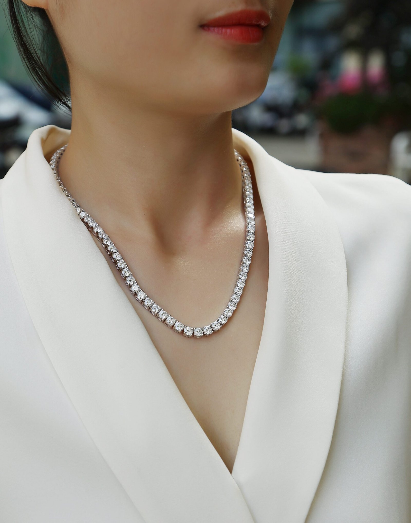 Endless Starry River - A Luxurious And Fashionable Light Luxury Jewelry Necklace Pendant Set With Top-quality Moissanite, S925 Silver-plated Platinum. - Image 5