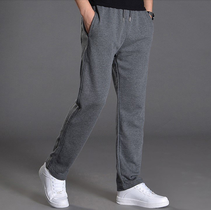 Men's Cotton Trousers Straight Casual Oversized Knit Sweatpants Loose Running Pants - Image 3