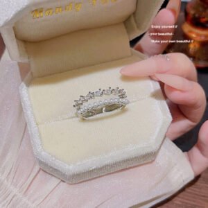 Dainty Zircon Open Ring, Niche High-Grade Design, Adjustable Daily Accessory