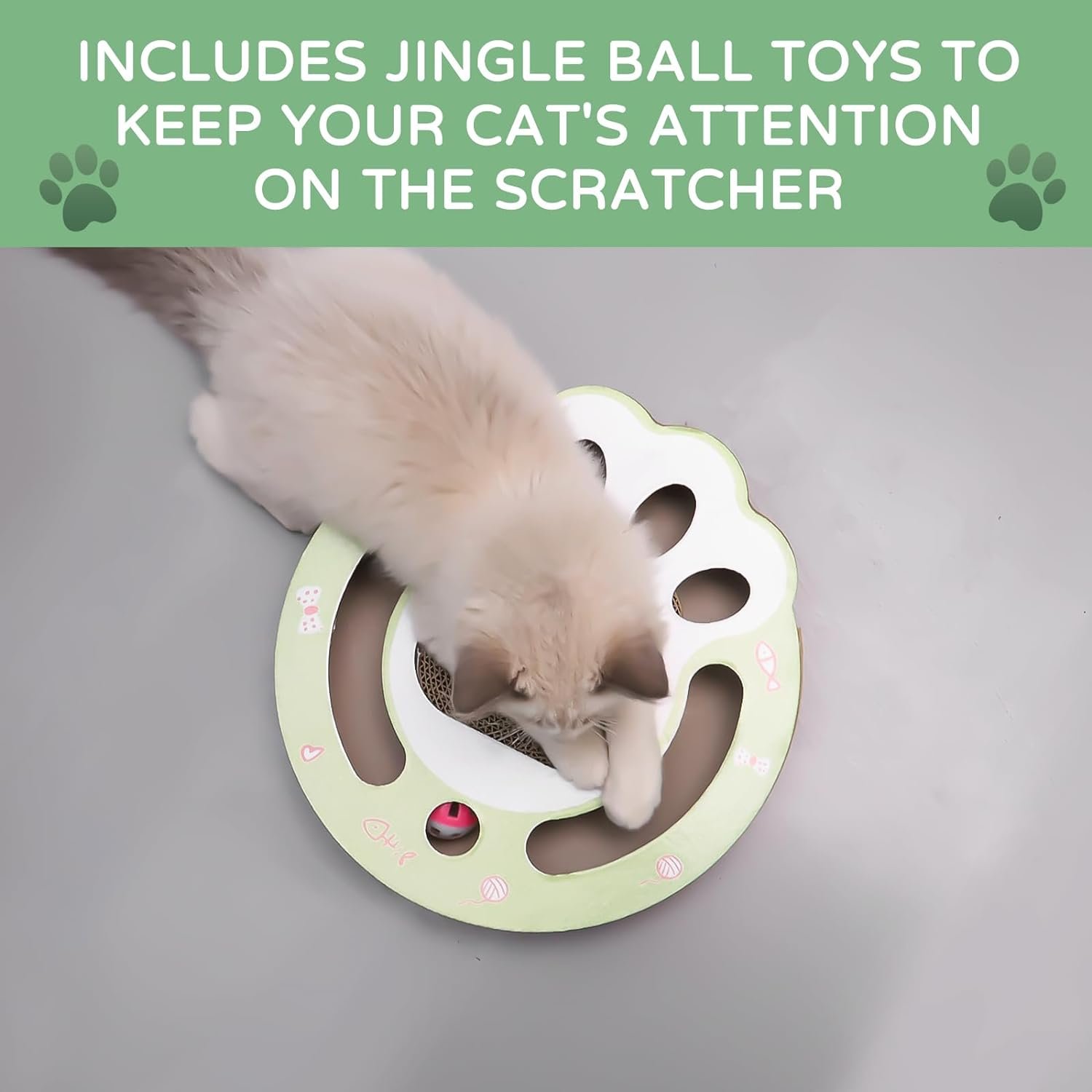 Cat Claw Scratch Pad Cat Round Cat Scratcher Cardboard Toys For Indoor Cats Cat Scratcher Toy Ball Track Cat Toys Cats Grinding Claw Protector For Couch Carpets Sofas - Image 7
