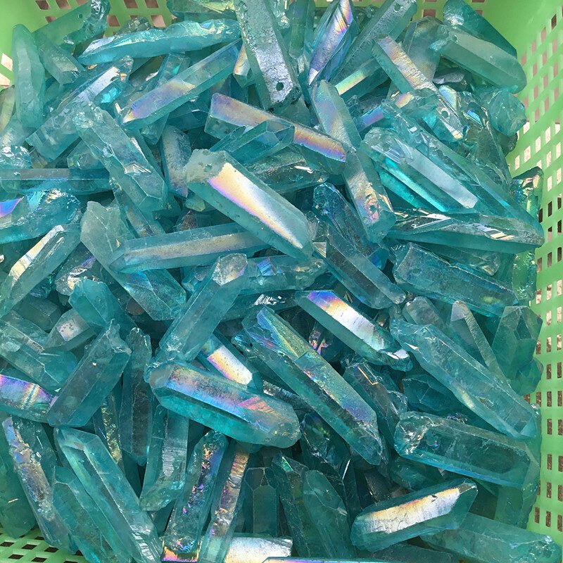 Electroplated Perforated Crystal Column Blue Color Plated Single Tip Hairpin Accessories - Image 4