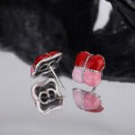 925 Sterling Silver Unique Design Gift Box Color Gradual Red Earrings