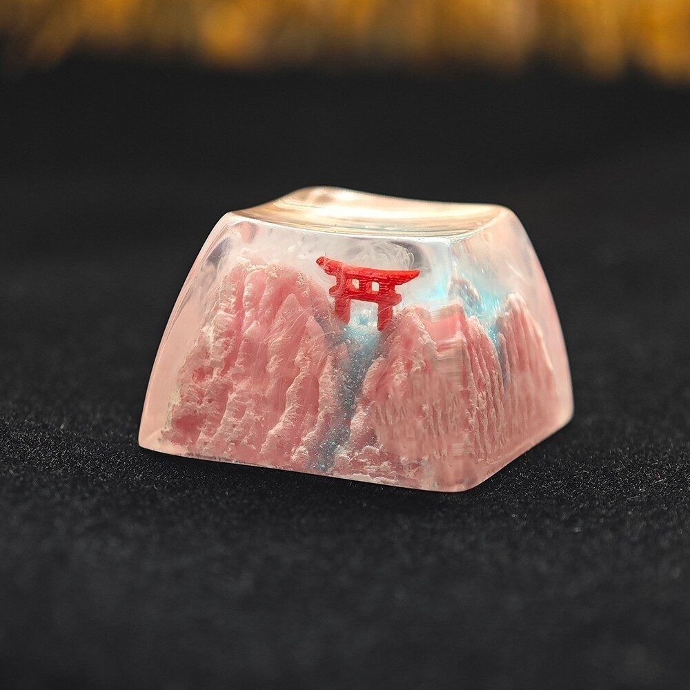 Mechanical Keyboard Snow Mountain Volcano Bird Home Epoxy Resin Keycap - Image 10