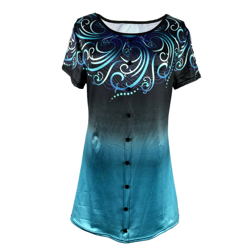 Short-sleeved gradient casual T-shirt - Image 11
