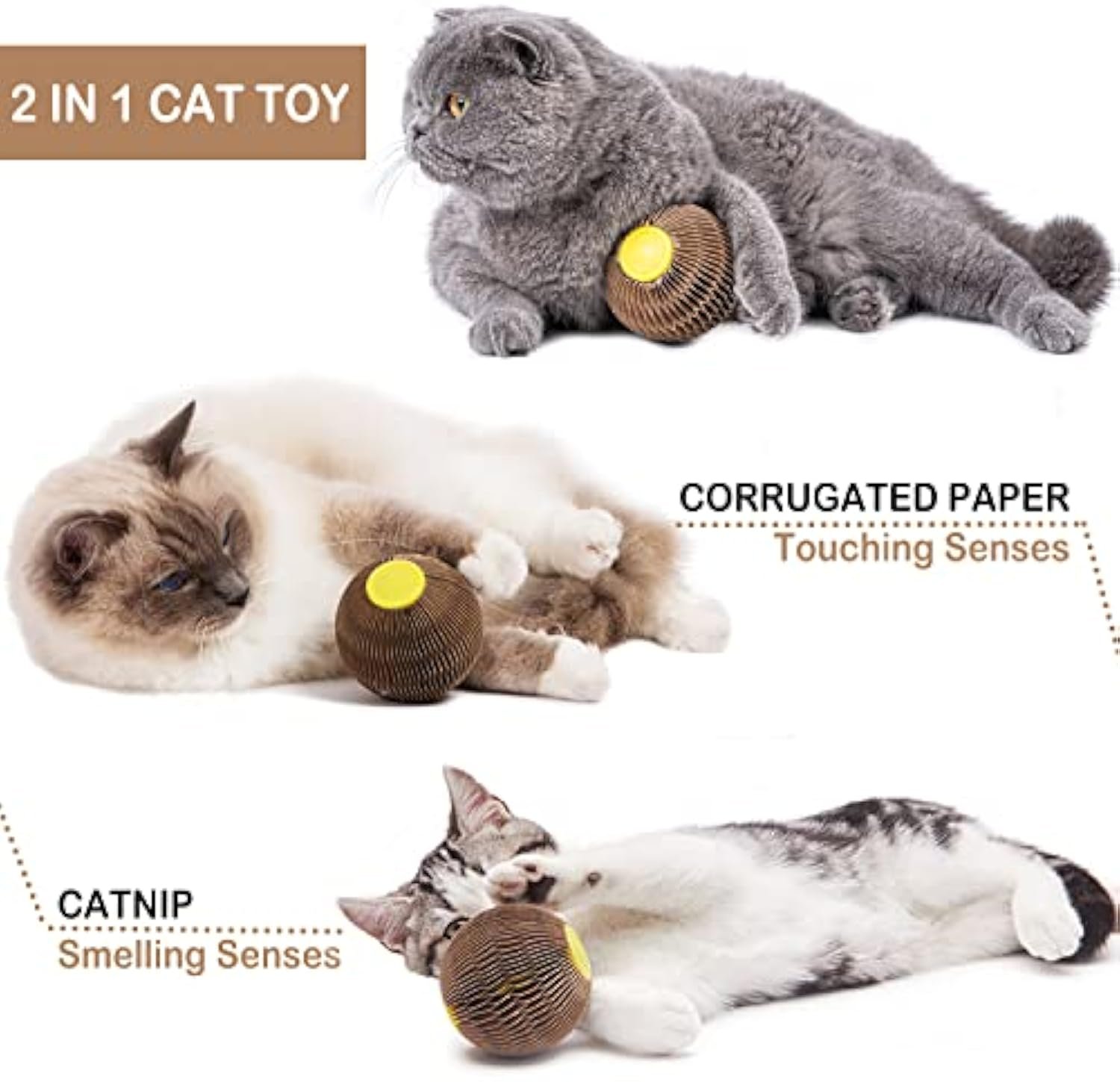 Catnip Ball Toy For Cats Catnip Refillable Scratcher Ball Kitty's Faithful Playmate Reduce Obesity And Loneliness - Image 4